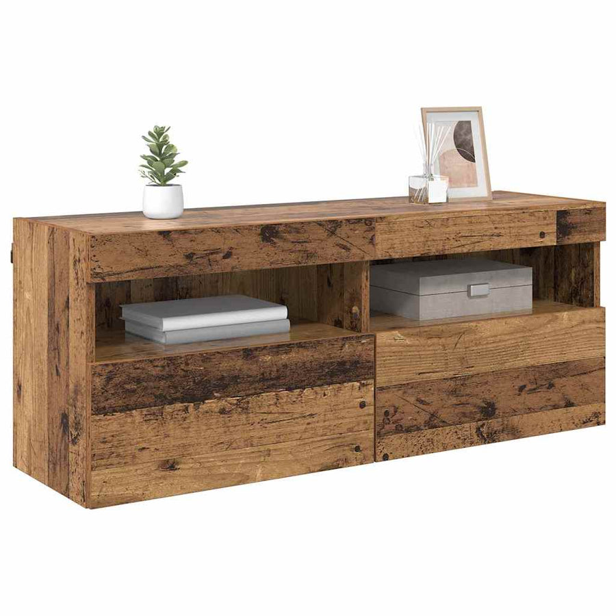 Tv Wandkast Oud Hout 100 X 30 X 40 Cm Bewerkt Hout
