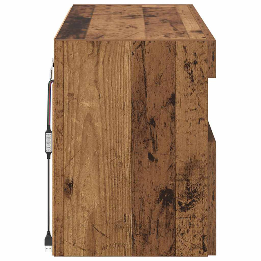 Tv Wandkast Oud Hout 100 X 30 X 40 Cm Bewerkt Hout