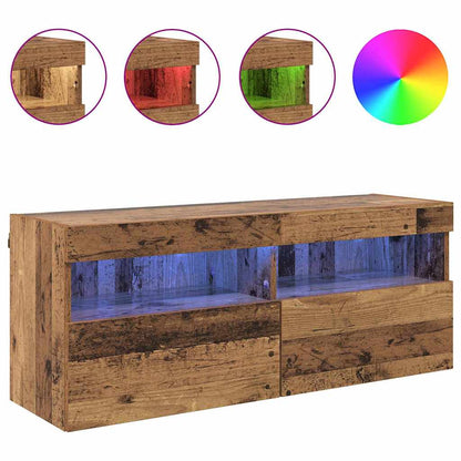 Tv Wandkast Oud Hout 100 X 30 X 40 Cm Bewerkt Hout