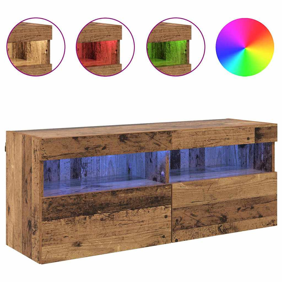 Tv Wandkast Oud Hout 100 X 30 X 40 Cm Bewerkt Hout