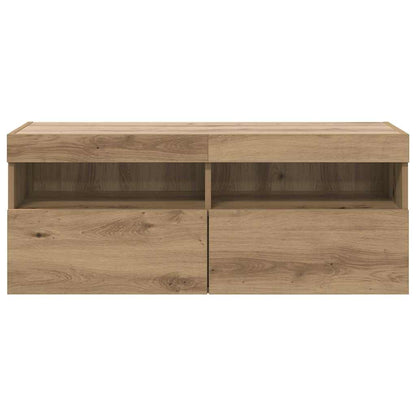Tv Wandkast Artisan Eiken 100 X 30 X 40 Cm Bewerkt Hout