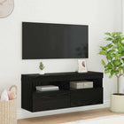 TV Wall Cabinet Black Oak 100 x 30 x 40 cm Engineered Wood