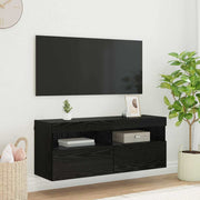 Tv wandkast 100x30x40 cm zwart bewerkt hout