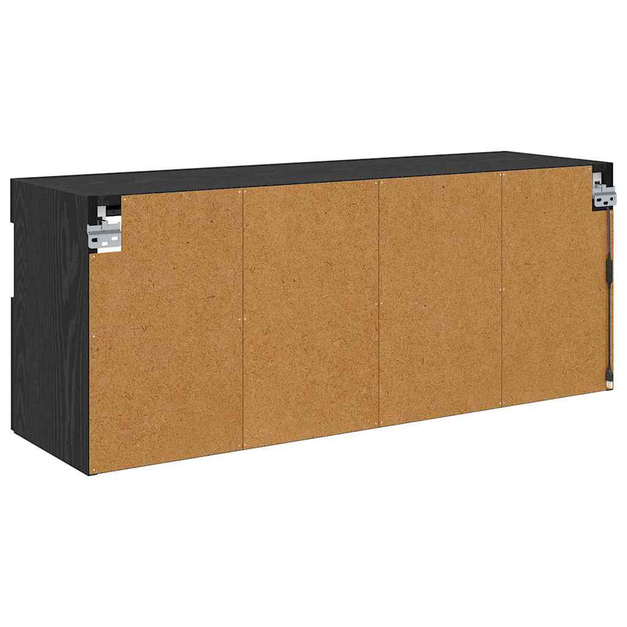 Tv Wandkast Zwart Eiken 100 X 30 X 40 Cm Bewerkt Hout