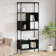 Boekenkast zwart eiken 76x33x188,5 cm