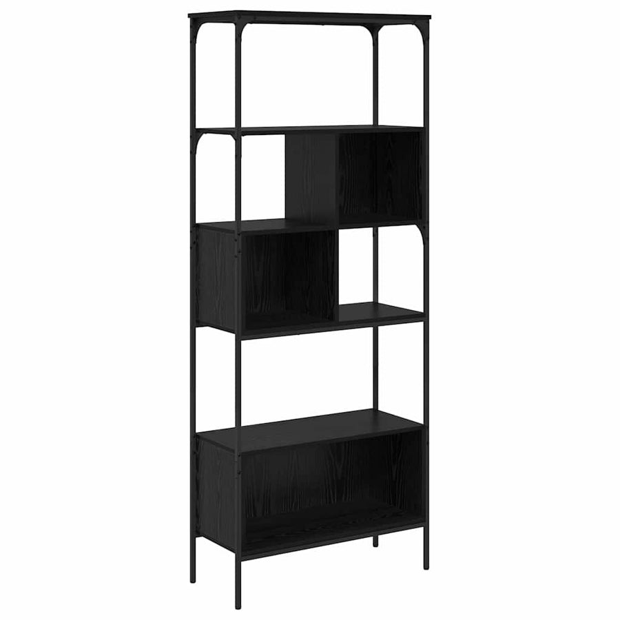Boekenkast Zwart Eiken 76 x 33 x 188,5 cm Bewerkt hout