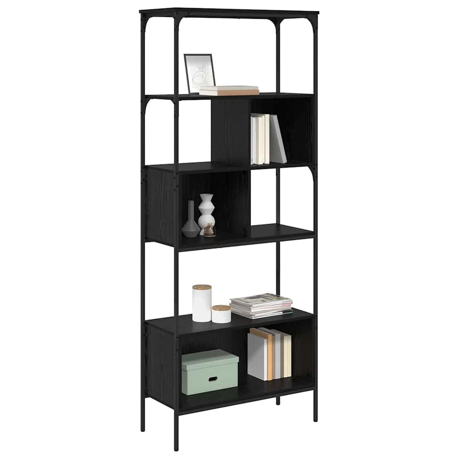 Boekenkast Zwart Eiken 76 x 33 x 188,5 cm Bewerkt hout