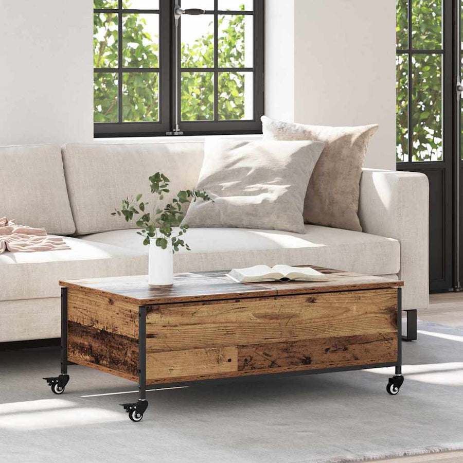Salontafel Oud Hout 91 x 55 x 32 cm Bewerkt hout