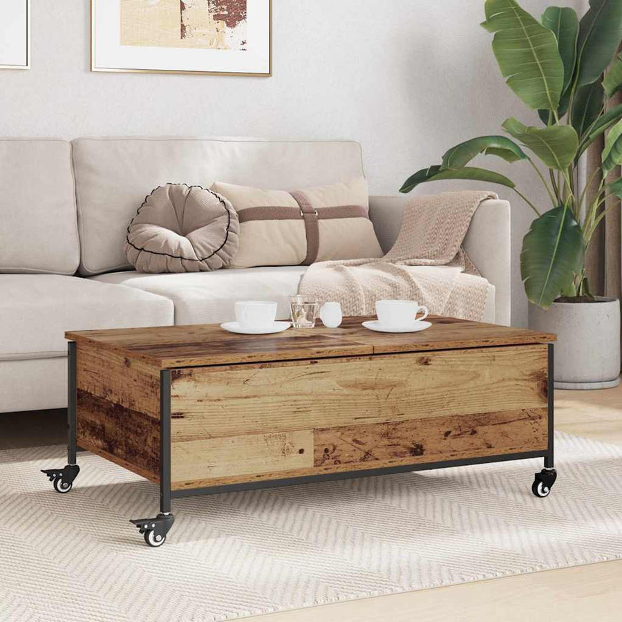 Salontafel Oud Hout 91 x 55 x 32 cm Bewerkt hout