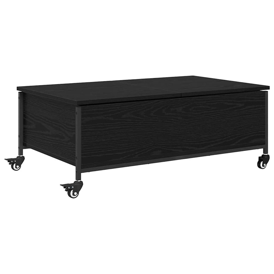 Salontafel Zwart Eiken 91 x 55 x 32 cm Bewerkt hout