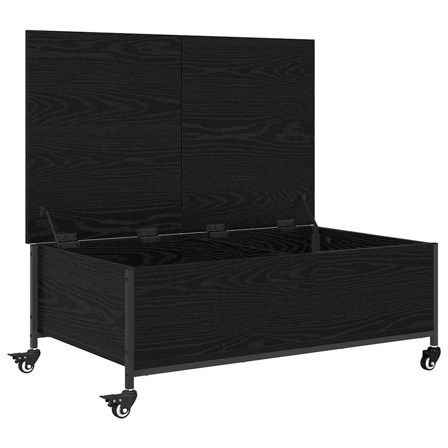 Salontafel Zwart Eiken 91 x 55 x 32 cm Bewerkt hout