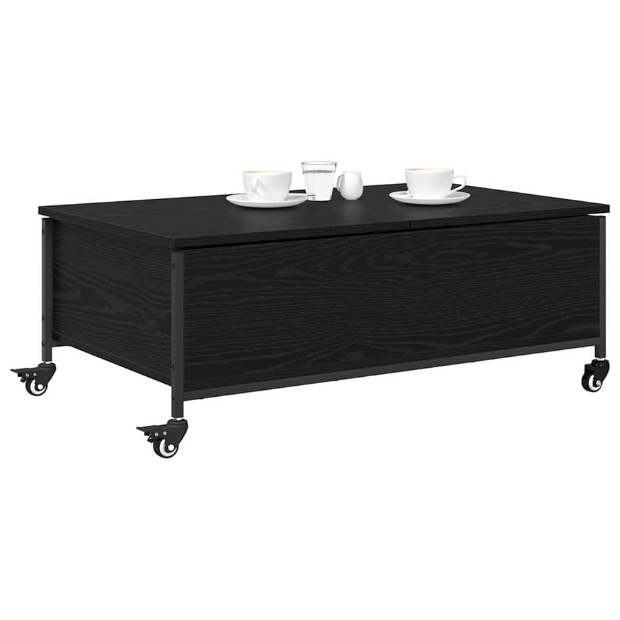 Salontafel Zwart Eiken 91 x 55 x 32 cm Bewerkt hout
