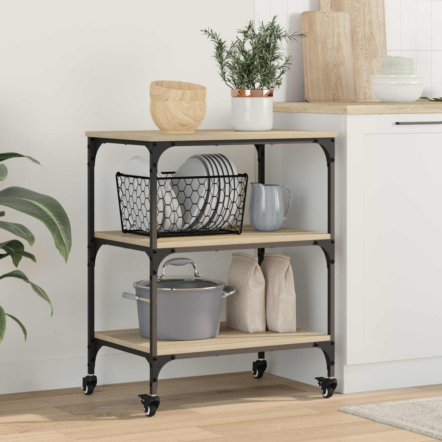Keuken Trolley Sonoma Eiken 60 x 41 x 76 cm Bewerkt hout