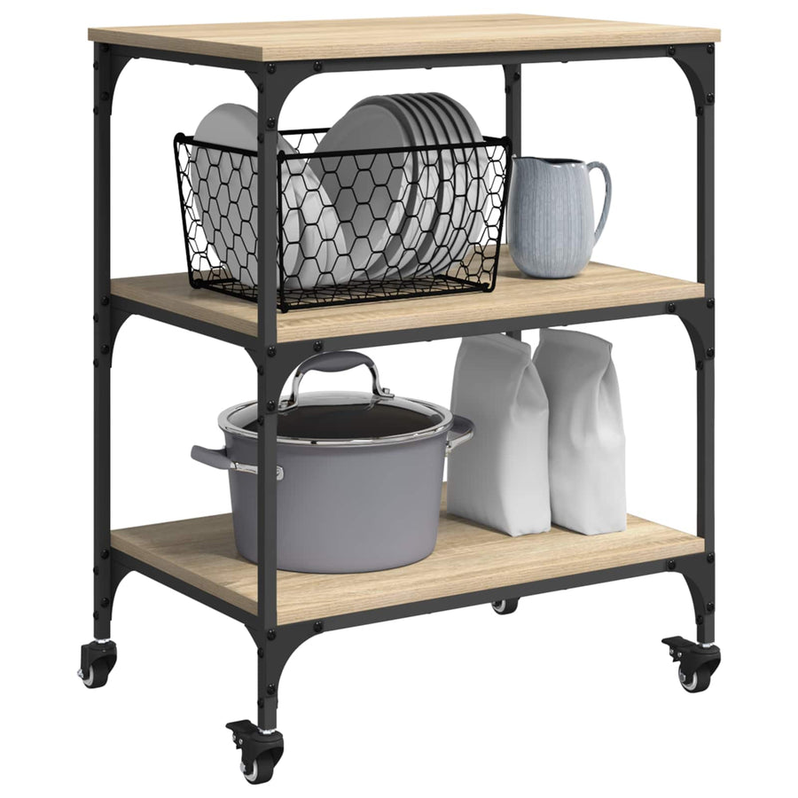 Keuken Trolley Sonoma Eiken 60 x 41 x 76 cm Bewerkt hout