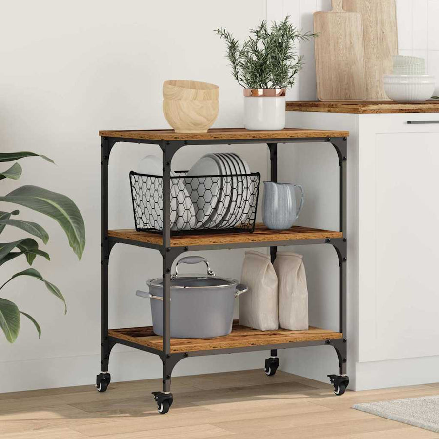Keuken Trolley Oud Hout 60 x 41 x 76 cm Bewerkt hout
