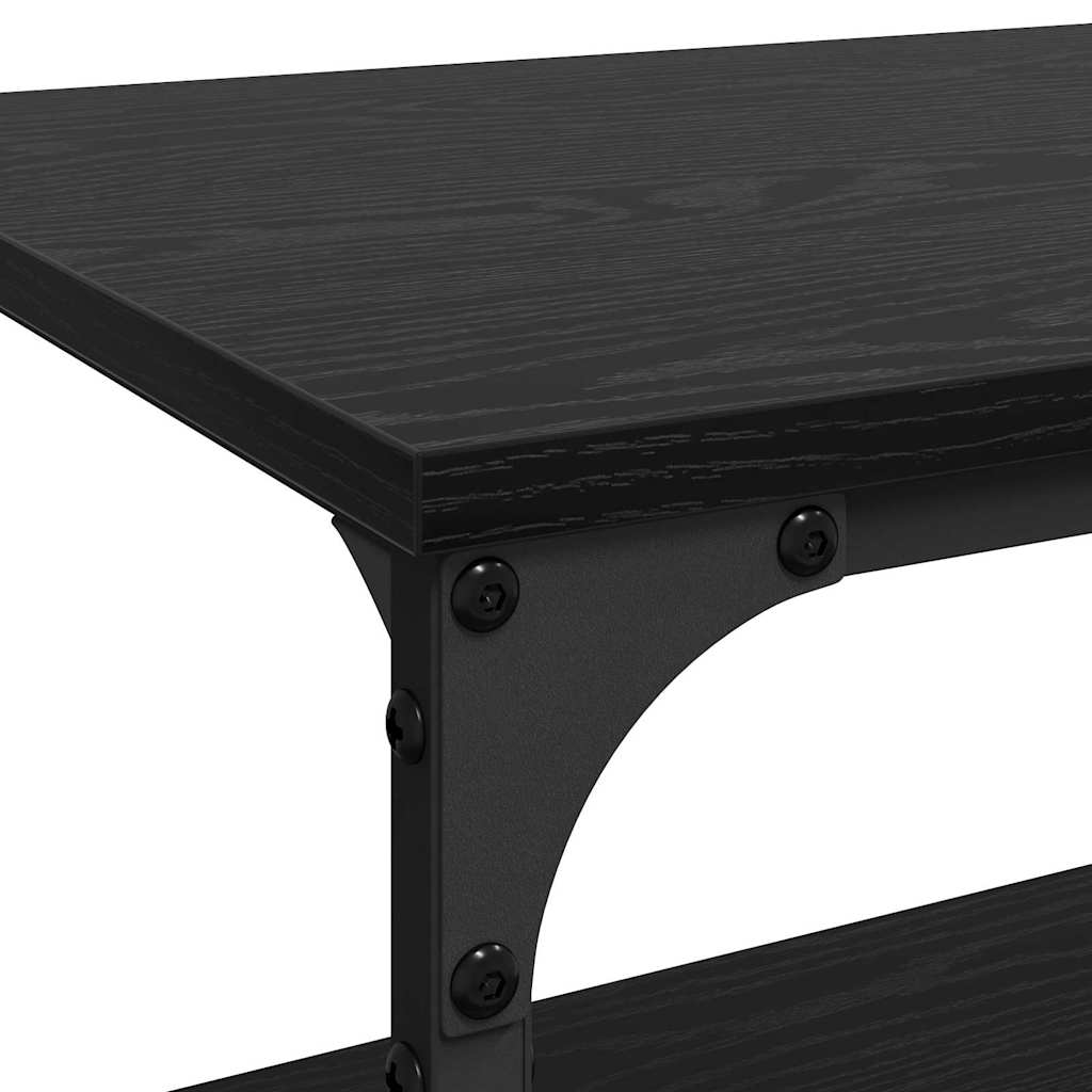 Keuken Trolley Zwart Eiken 60 x 41 x 76 cm Bewerkt hout