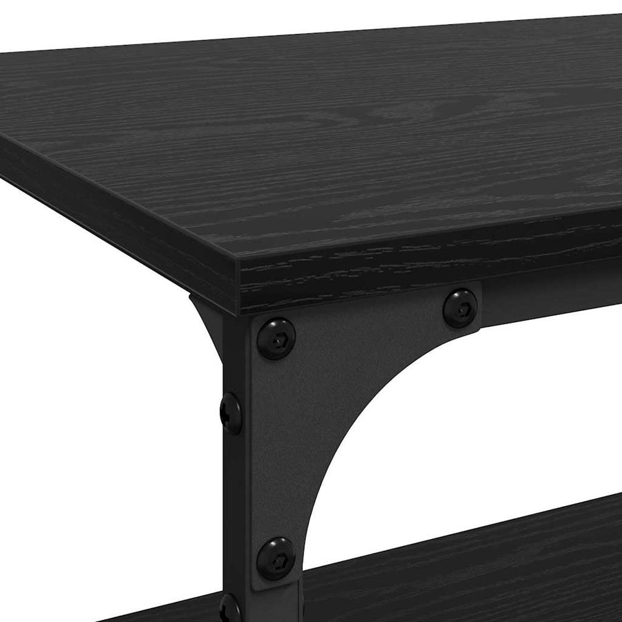 Keuken Trolley Zwart Eiken 60 x 41 x 76 cm Bewerkt hout
