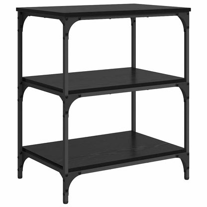 Keuken Trolley Zwart Eiken 60 x 41 x 76 cm Bewerkt hout