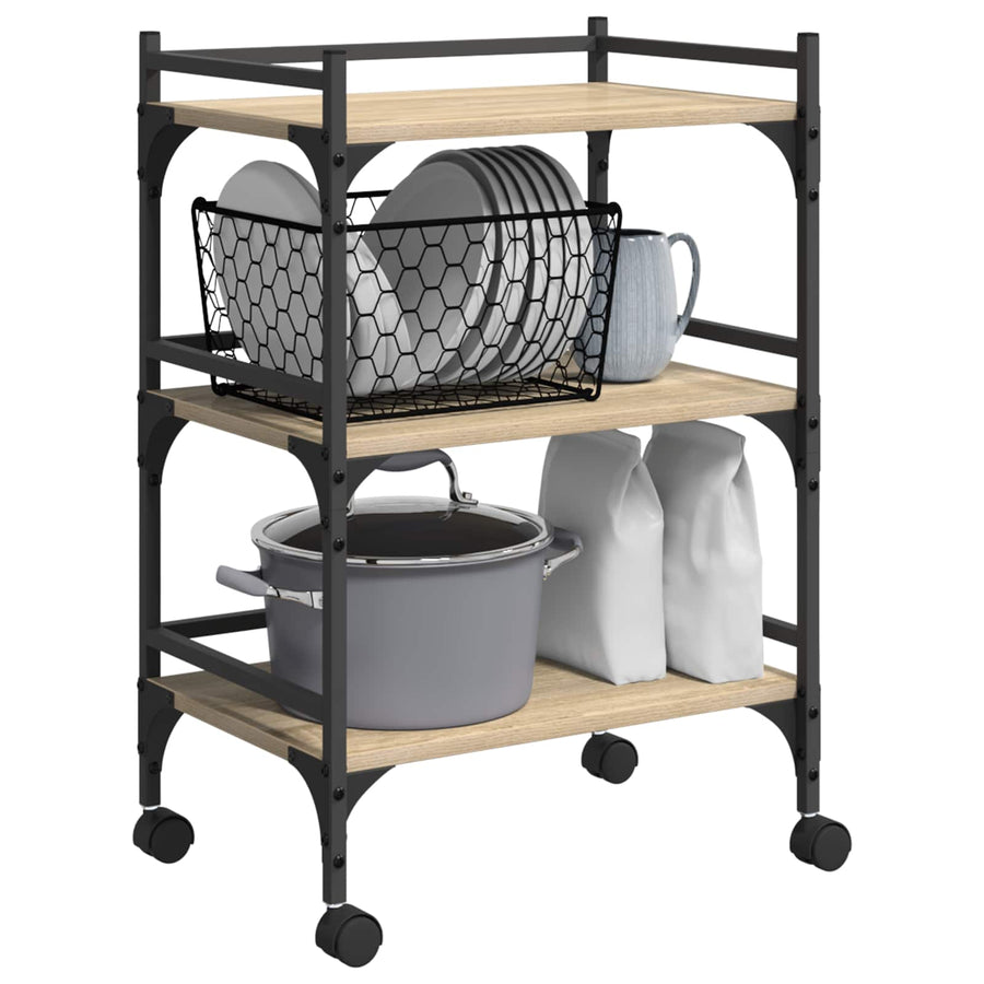 Keuken Trolley Sonoma Eiken 50 x 35 x 75,5 cm Bewerkt hout