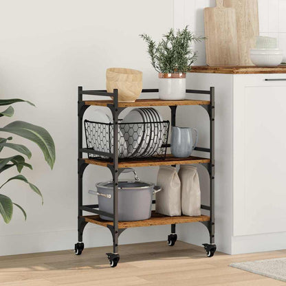 Keuken Trolley Oud Hout 50 x 35 x 75.5 cm Bewerkt hout