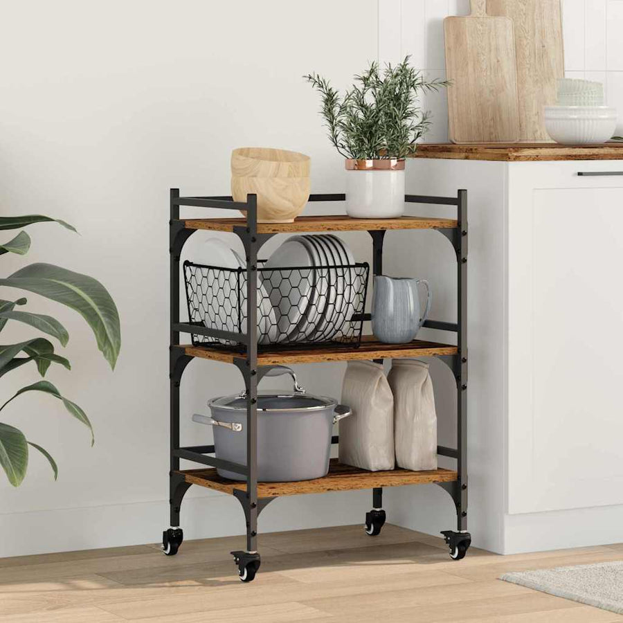 Keuken Trolley Oud Hout 50 x 35 x 75.5 cm Bewerkt hout