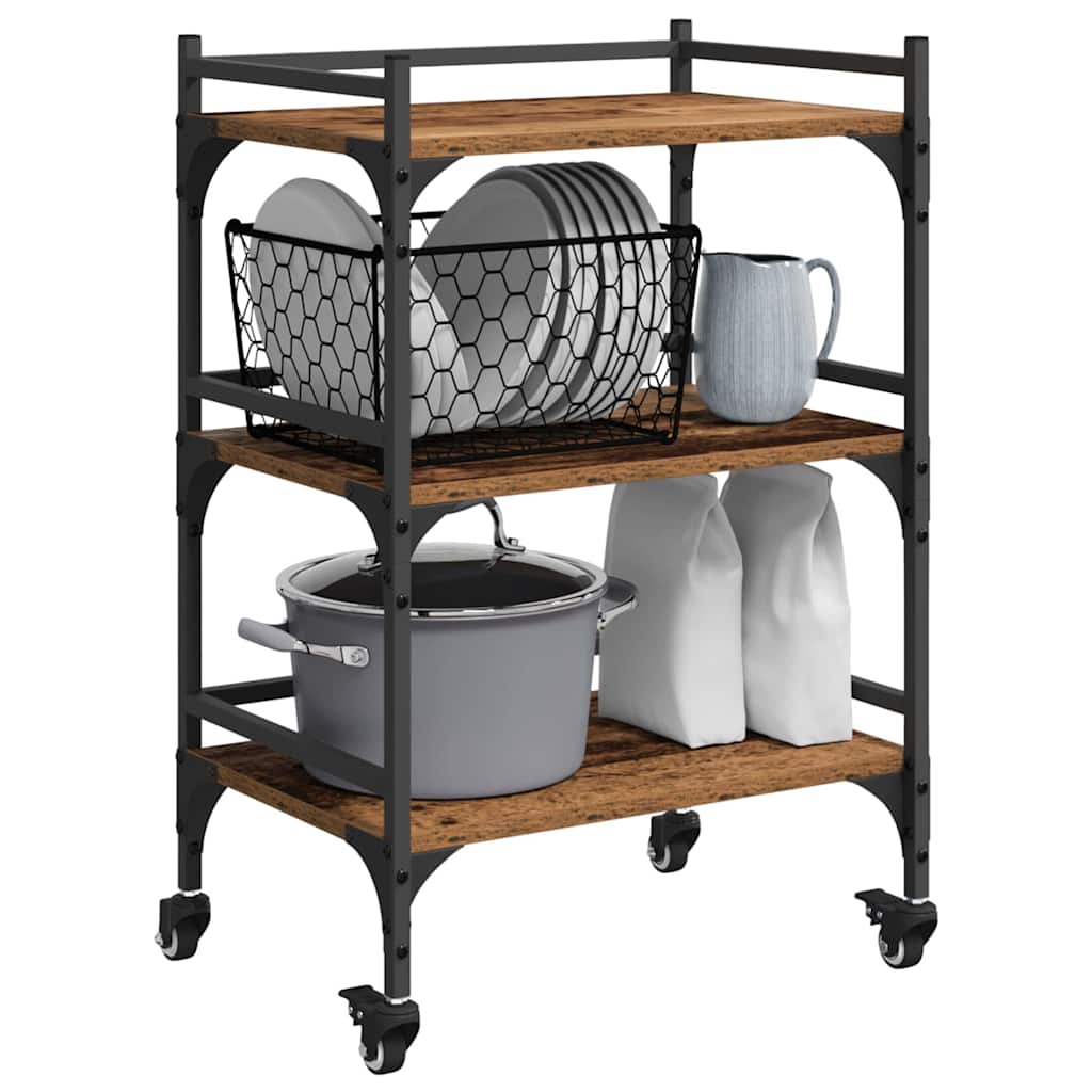 Keuken Trolley Oud Hout 50 x 35 x 75.5 cm Bewerkt hout