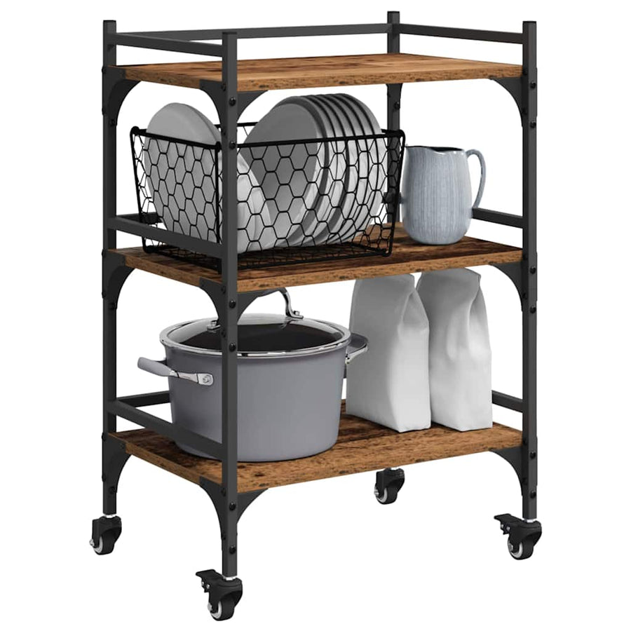 Keuken Trolley Oud Hout 50 x 35 x 75.5 cm Bewerkt hout