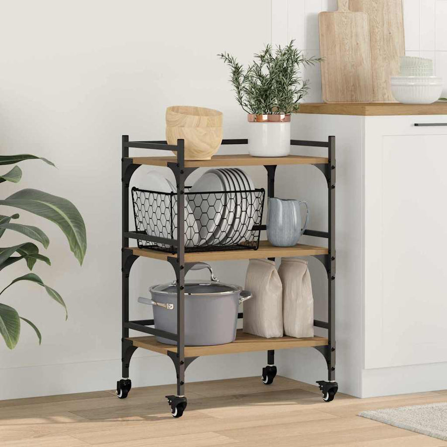 Keuken Trolley Artisan Eiken 50 x 35 x 75.5 cm Bewerkt hout