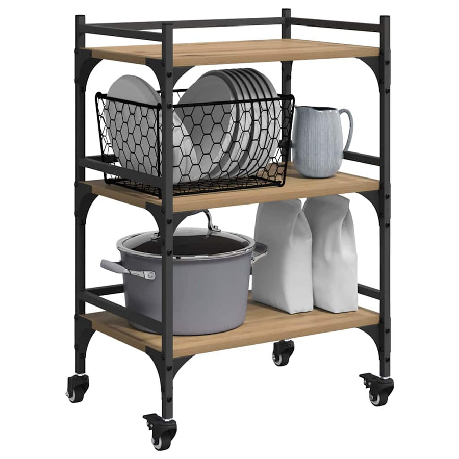 Keuken Trolley Artisan Eiken 50 x 35 x 75.5 cm Bewerkt hout