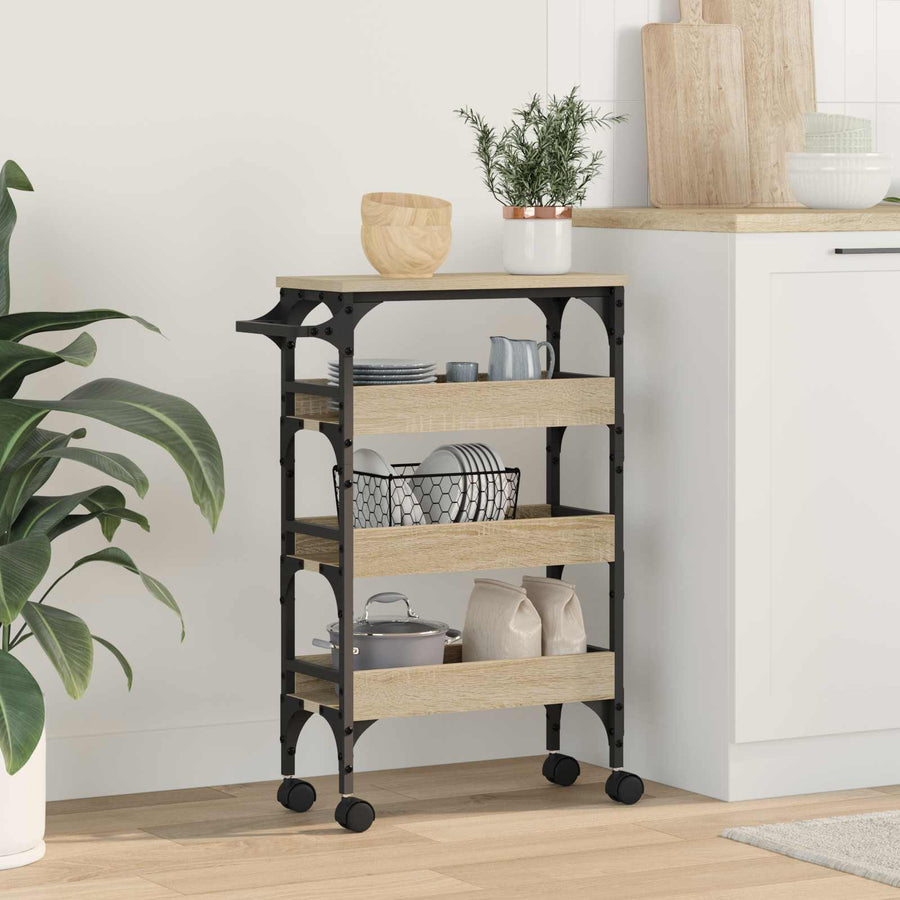 Keuken Trolley Sonoma Eiken 53 x 20 x 76 cm Bewerkt hout