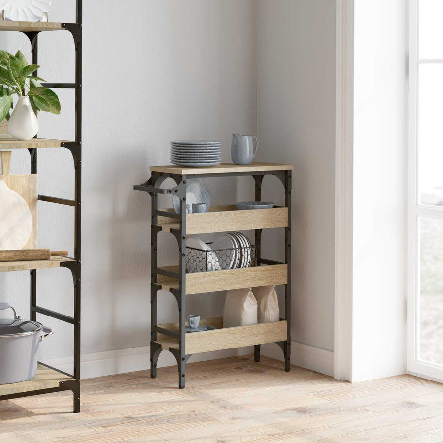 Keuken Trolley Sonoma Eiken 53 x 20 x 76 cm Bewerkt hout