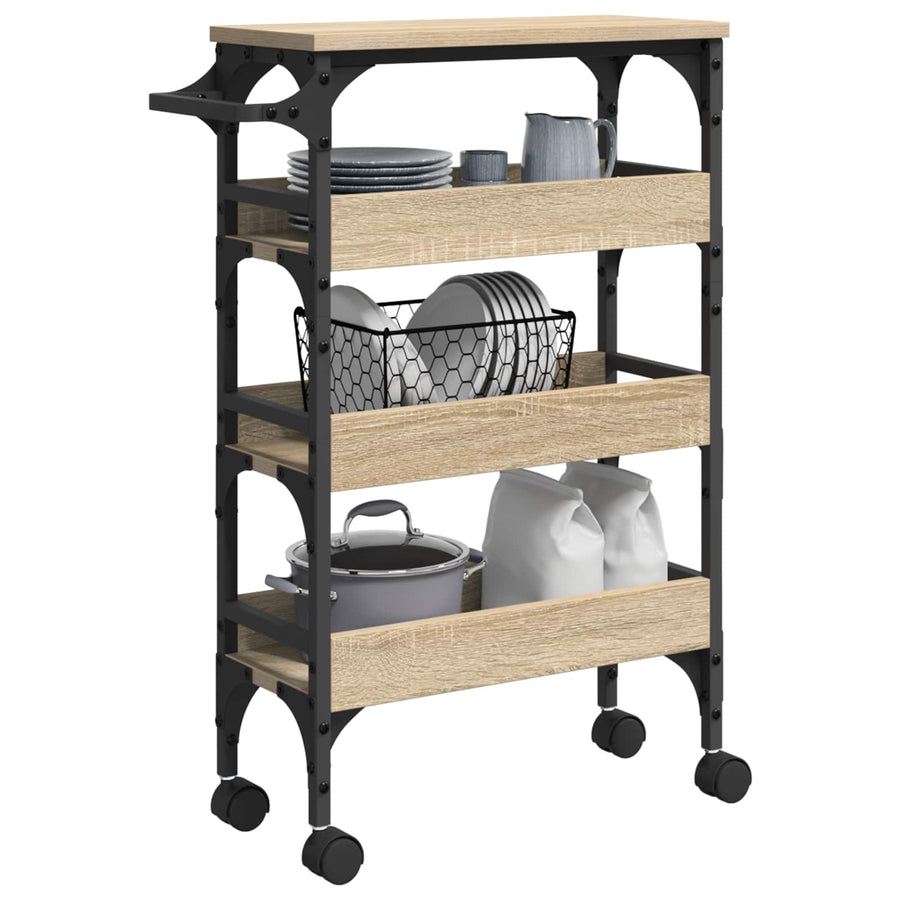 Keuken Trolley Sonoma Eiken 53 x 20 x 76 cm Bewerkt hout
