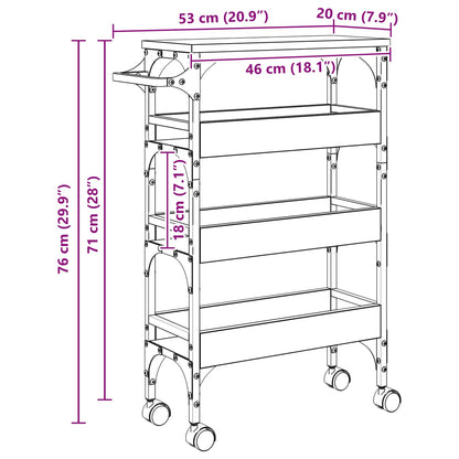 Keuken Trolley Sonoma Eiken 53 x 20 x 76 cm Bewerkt hout
