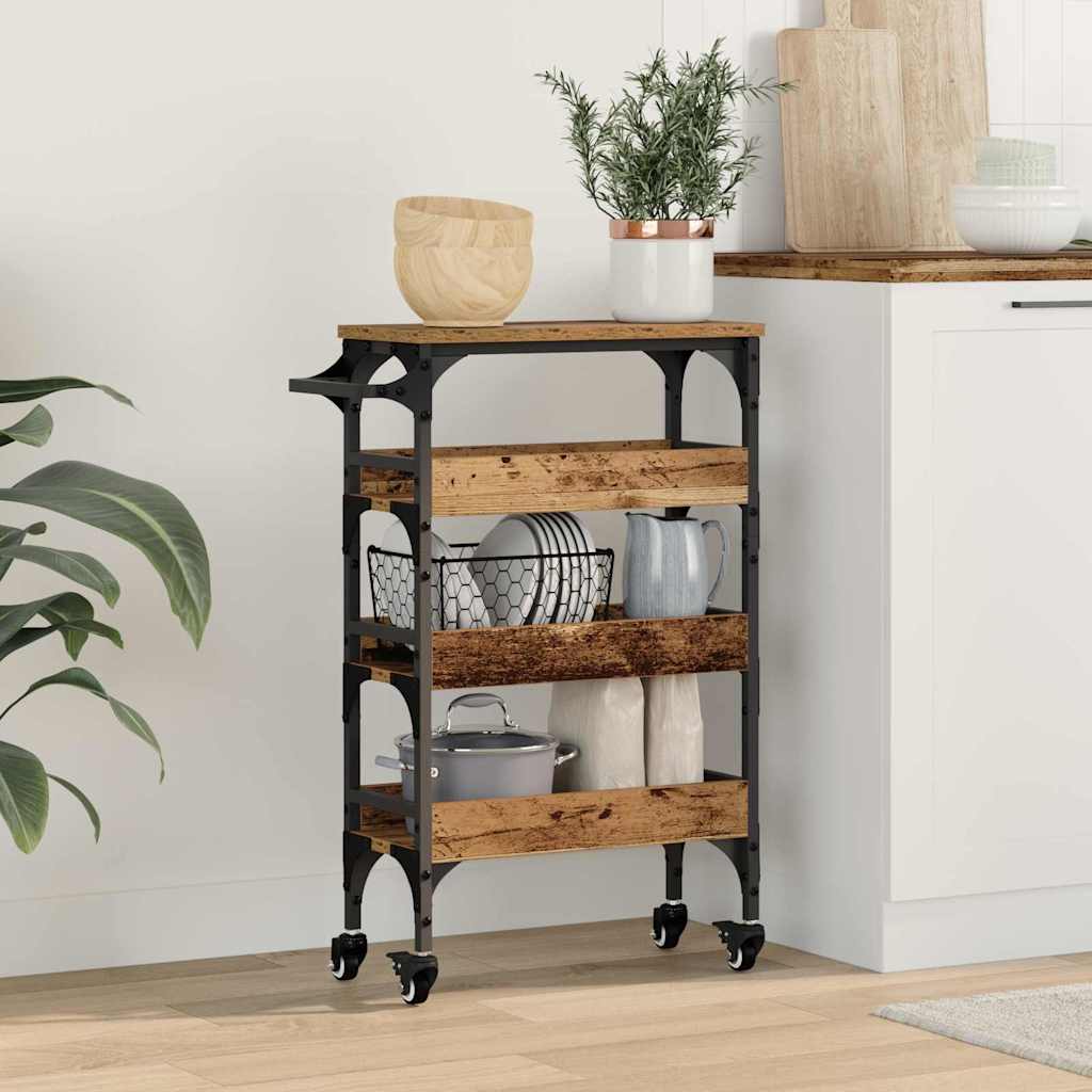 Keuken Trolley Oud Hout 53 x 20 x 76 cm Bewerkt hout