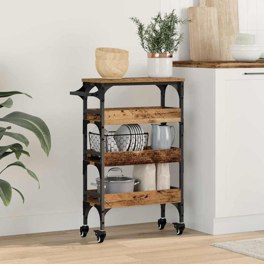 Keuken Trolley Oud Hout 53 x 20 x 76 cm Bewerkt hout