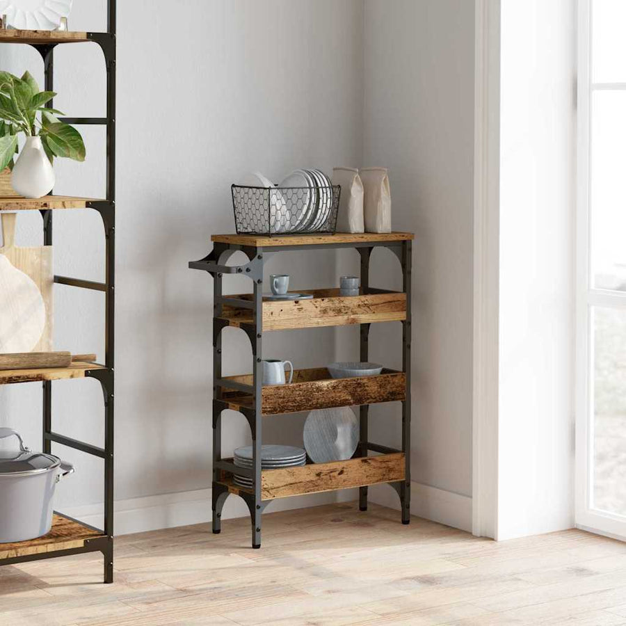 Keuken Trolley Oud Hout 53 x 20 x 76 cm Bewerkt hout