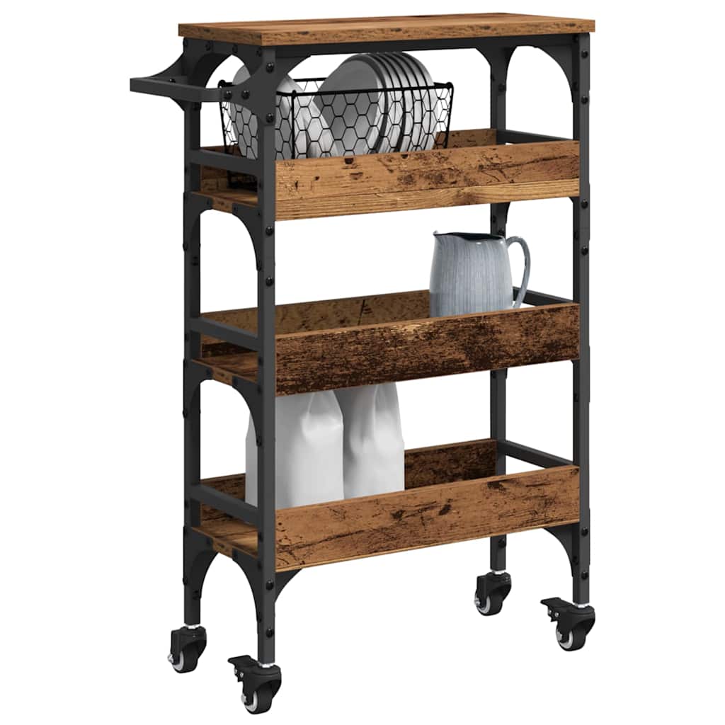 Keuken Trolley Oud Hout 53 x 20 x 76 cm Bewerkt hout
