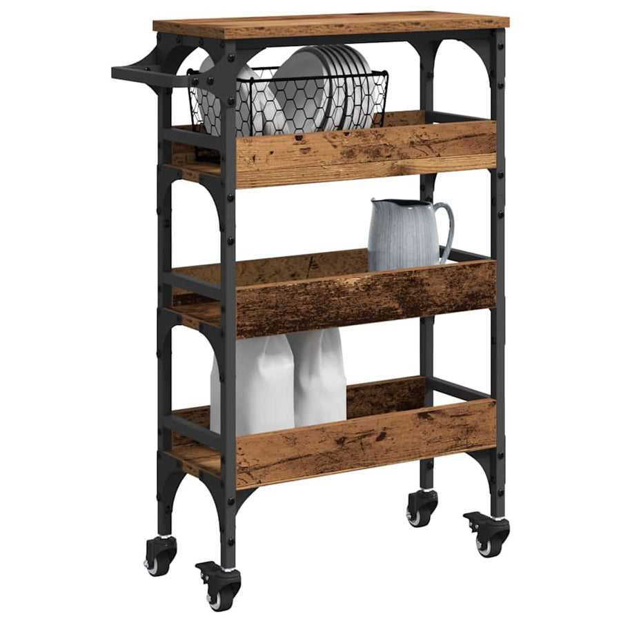 Keuken Trolley Oud Hout 53 x 20 x 76 cm Bewerkt hout