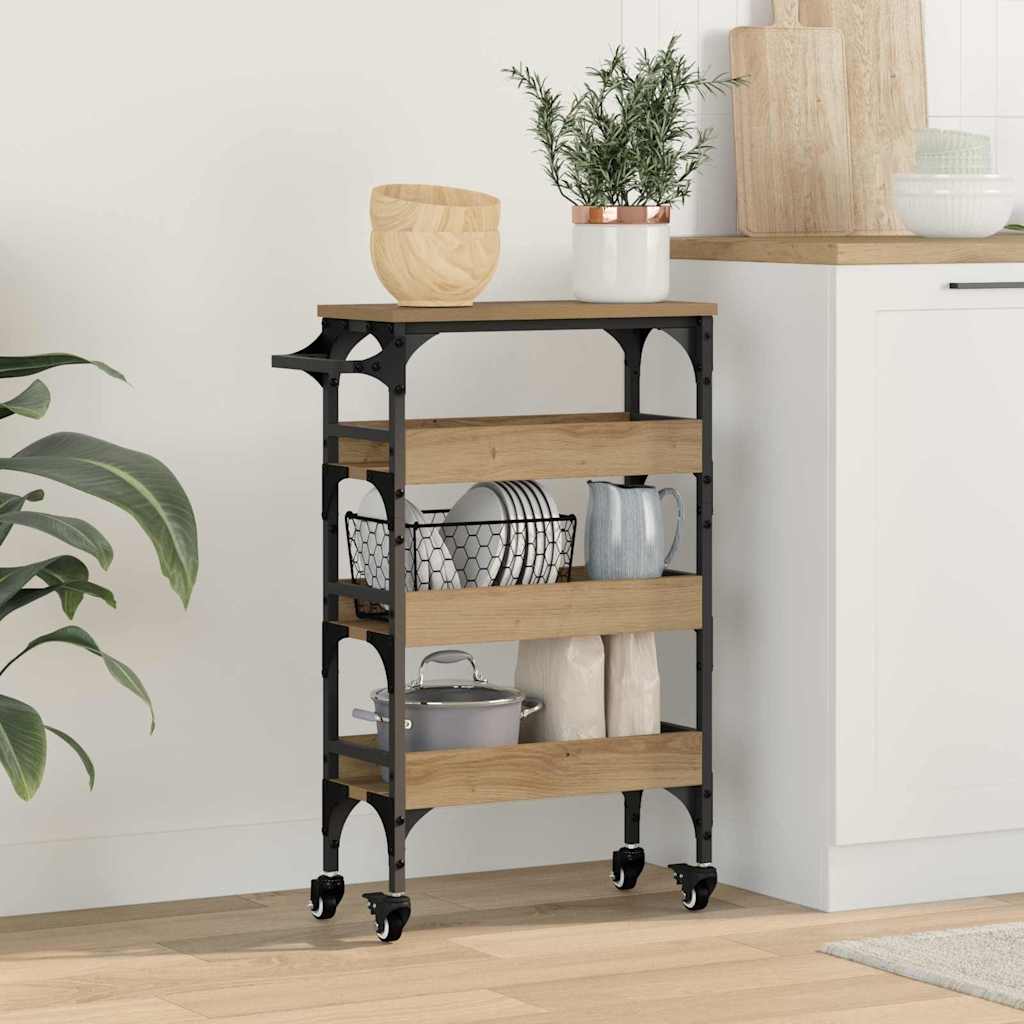 Keuken Trolley Artisan Eiken 53 x 20 x 76 cm Bewerkt hout