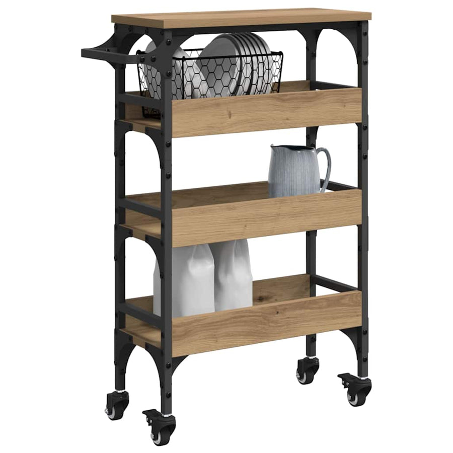 Keuken Trolley Artisan Eiken 53 x 20 x 76 cm Bewerkt hout