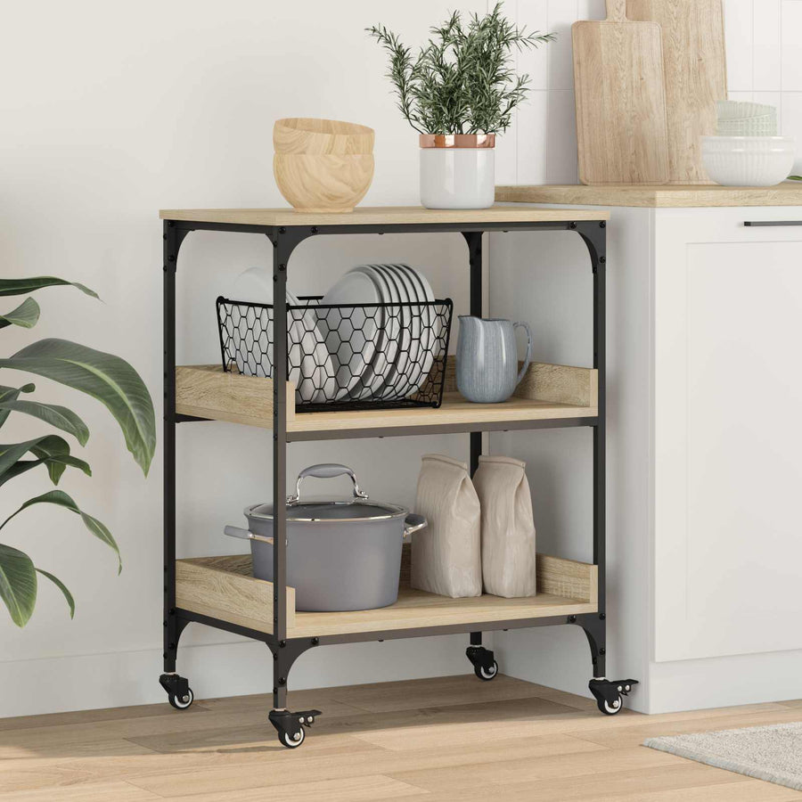 Keuken Trolley Sonoma Eiken 60 x 41 x 80,5 cm Bewerkt hout