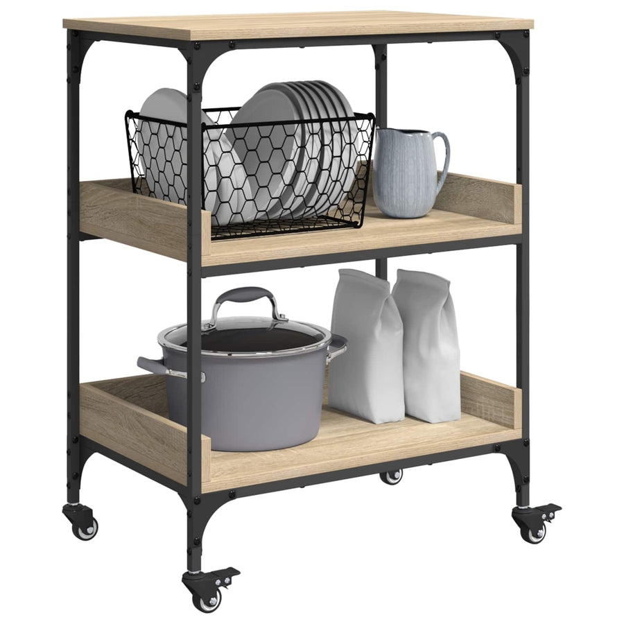 Keuken Trolley Sonoma Eiken 60 x 41 x 80,5 cm Bewerkt hout