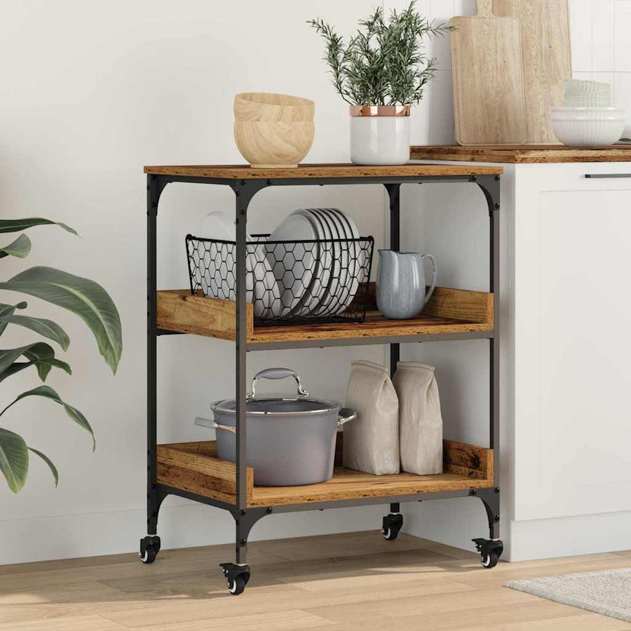 Keuken Trolley Oud Hout 60 x 41 x 80.5 cm Bewerkt hout