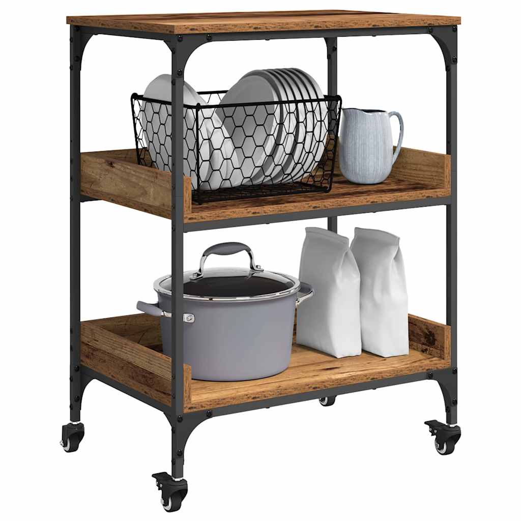 Keuken Trolley Oud Hout 60 x 41 x 80.5 cm Bewerkt hout