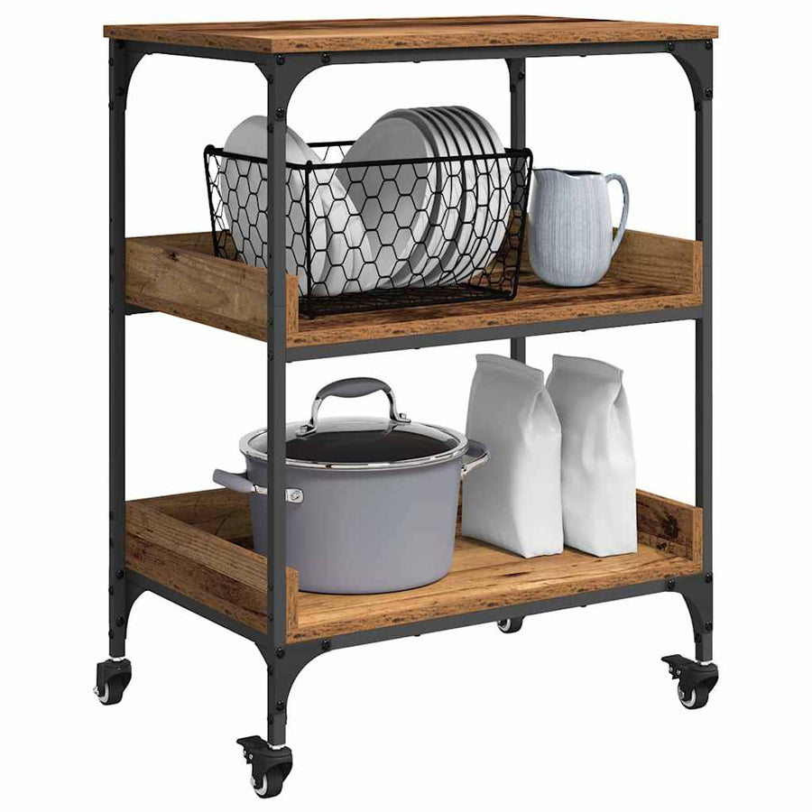 Keuken Trolley Oud Hout 60 x 41 x 80.5 cm Bewerkt hout