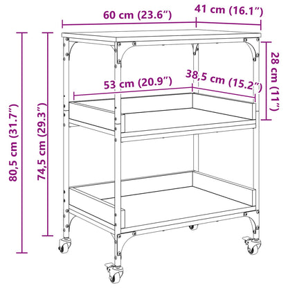 Keuken Trolley Artisan Eiken 60 x 41 x 80.5 cm Bewerkt hout
