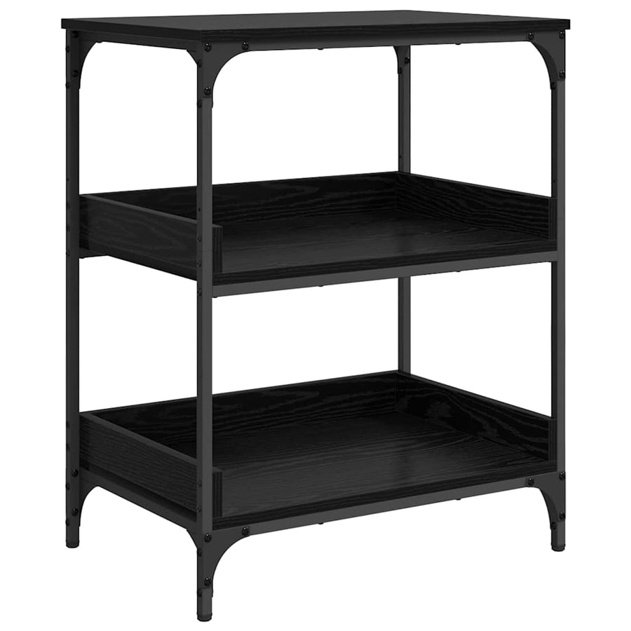 Keuken Trolley Zwart Eiken 60 x 41 x 80.5 cm Bewerkt hout
