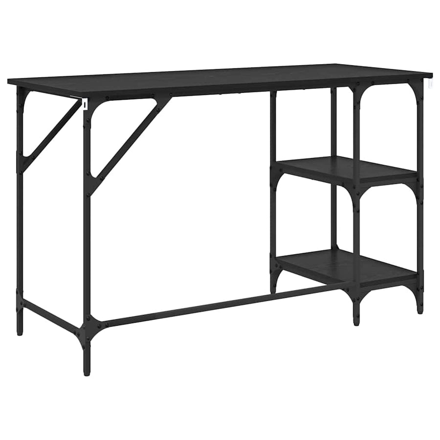 Bureau Zwart Eiken 120 x 50 x 75 cm Bewerkt hout