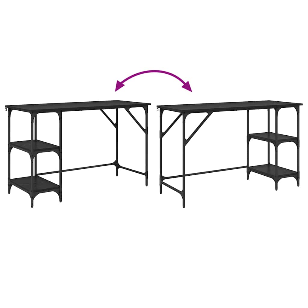 Bureau Zwart Eiken 120 x 50 x 75 cm Bewerkt hout