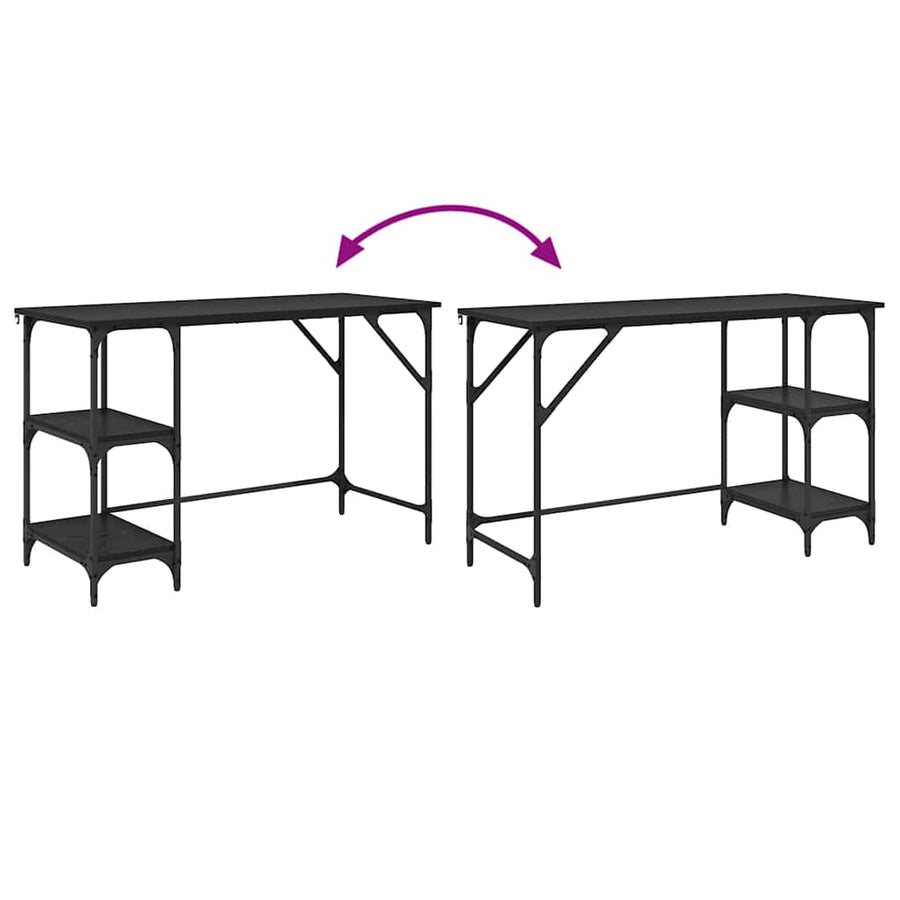 Bureau Zwart Eiken 120 x 50 x 75 cm Bewerkt hout